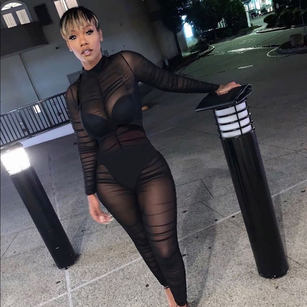 Sexy mesh jumpsuit
